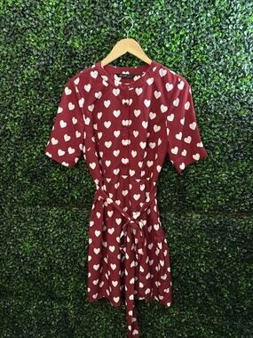 eShakti Midi Heart Dress with Belt , Women’s Size L